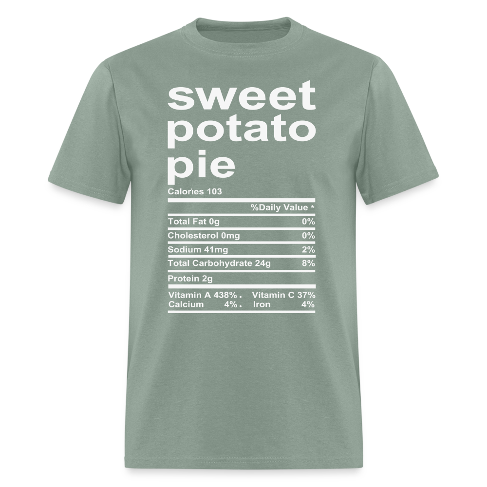 Sweet Potato Pie Nutrition T-Shirt - sage