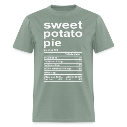 Sweet Potato Pie Nutrition T-Shirt - sage