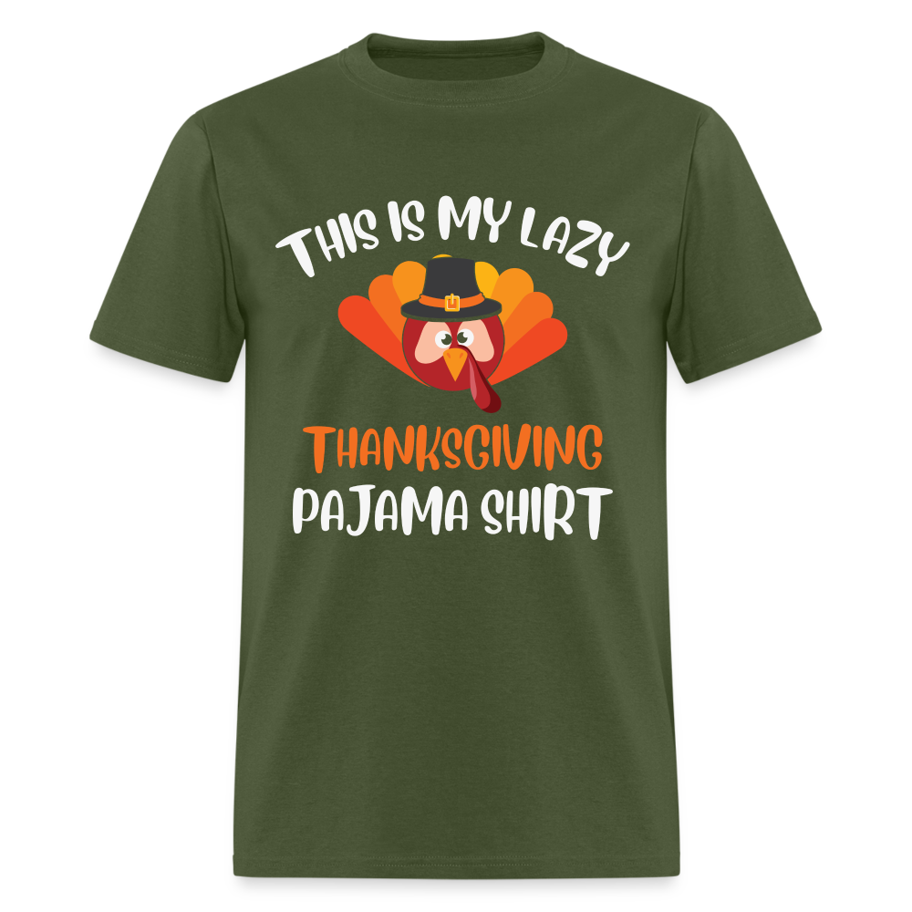 This is my Lazy Thanksgiving Pajama Shirt - military green