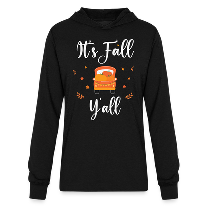 It's Fall Y'all Long Sleeve Hoodie Shirt - black