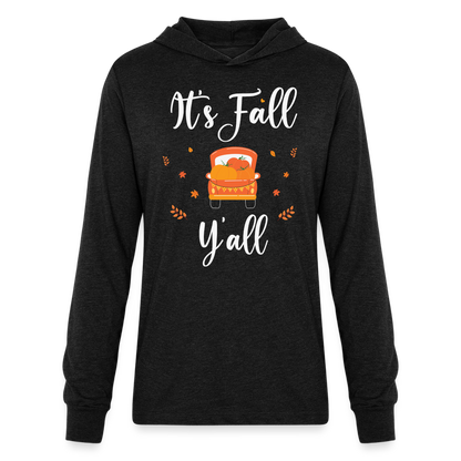 It's Fall Y'all Long Sleeve Hoodie Shirt - heather black