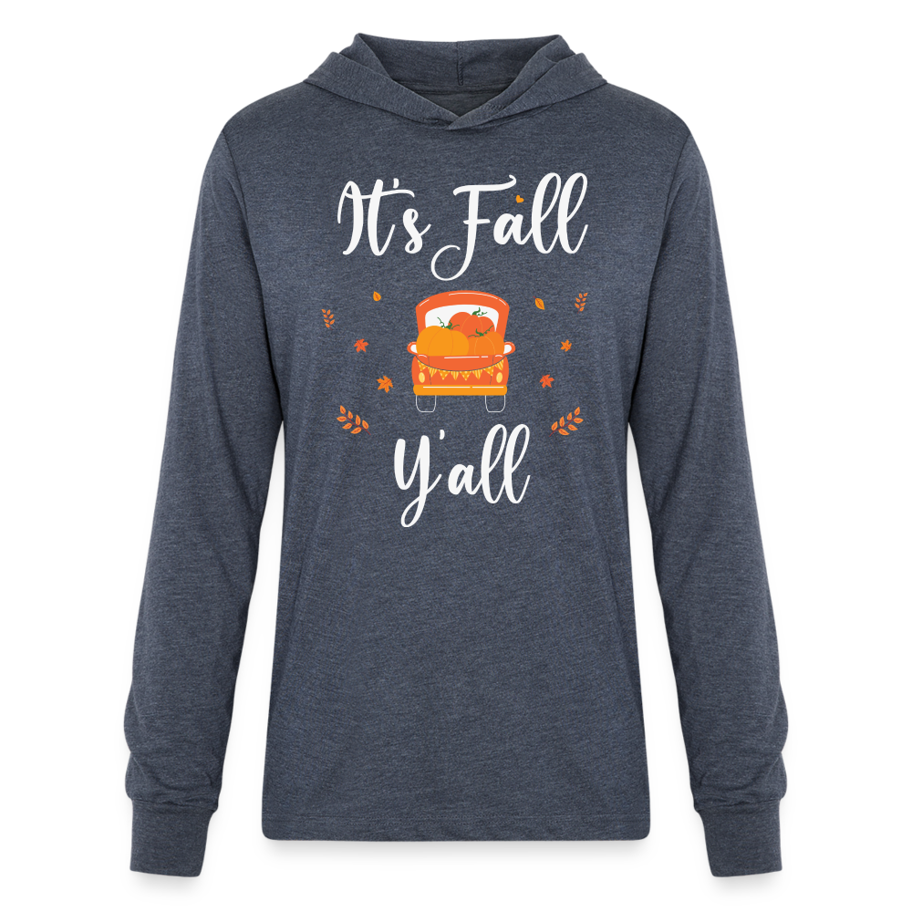 It's Fall Y'all Long Sleeve Hoodie Shirt - heather navy