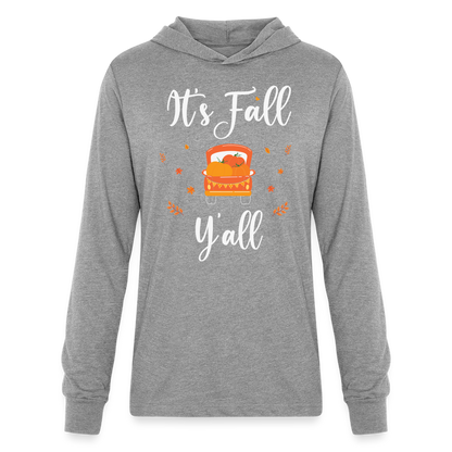 It's Fall Y'all Long Sleeve Hoodie Shirt - heather grey