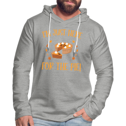 I'm Just Here For the Pie Lightweight Terry Hoodie - heather gray