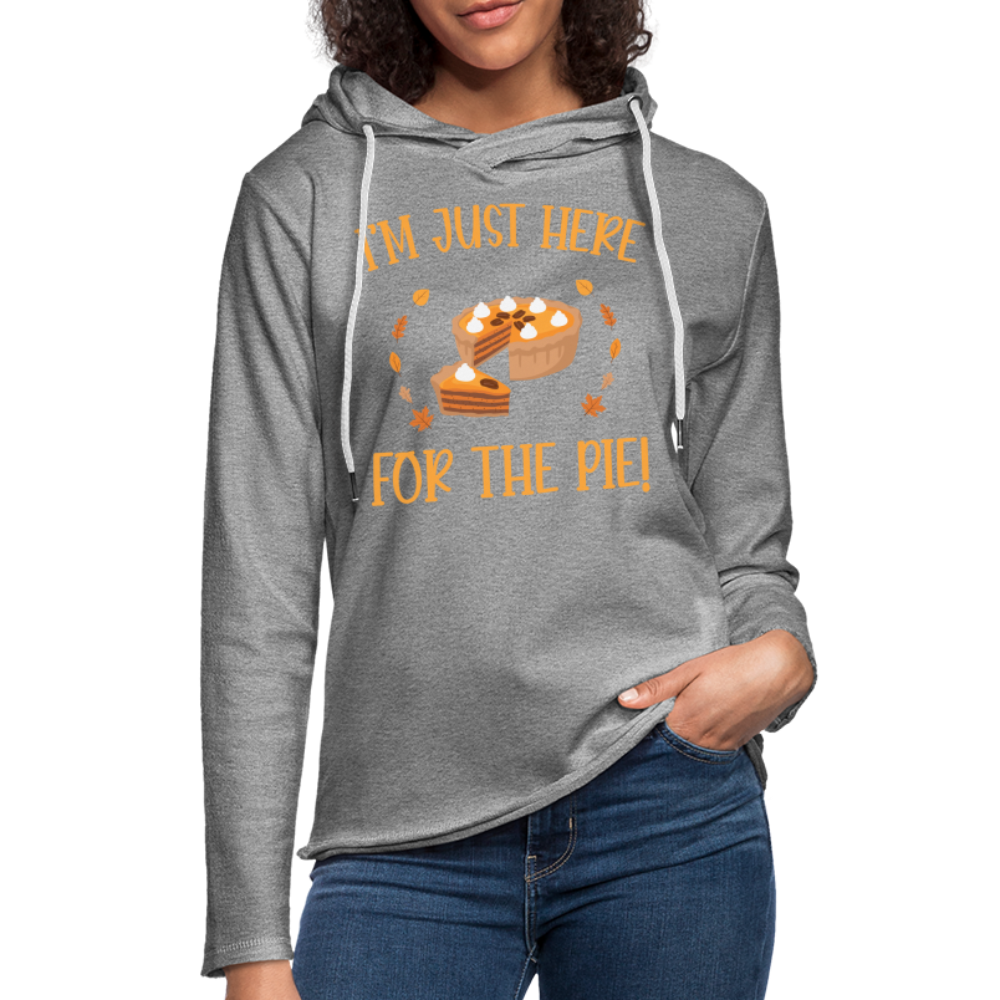 I'm Just Here For the Pie Lightweight Terry Hoodie - heather gray