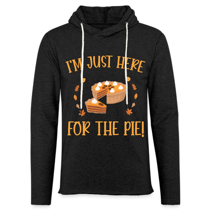 I'm Just Here For the Pie Lightweight Terry Hoodie - charcoal grey