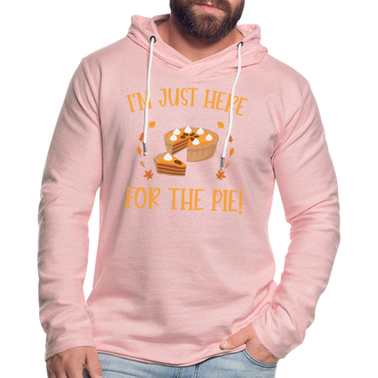 I'm Just Here For the Pie Lightweight Terry Hoodie - cream heather pink