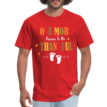 One More Reason to Be Thankful T-Shirt (Pregnancy Announcement) - red