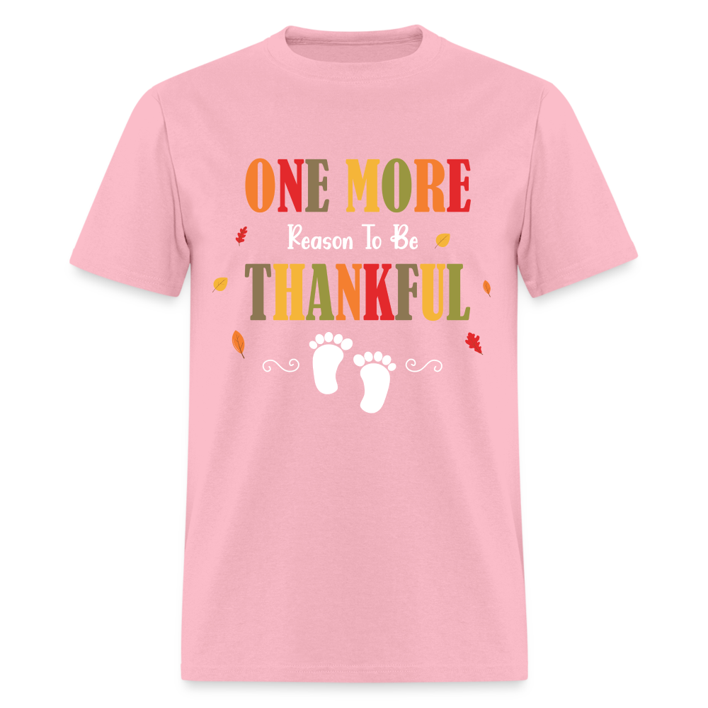 One More Reason to Be Thankful T-Shirt (Pregnancy Announcement) - pink