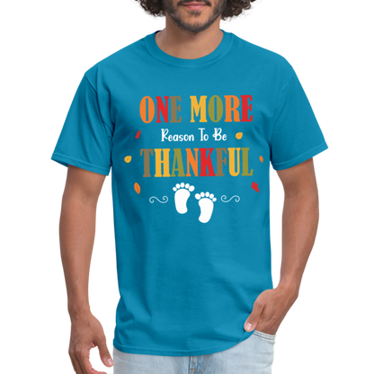 One More Reason to Be Thankful T-Shirt (Pregnancy Announcement) - turquoise