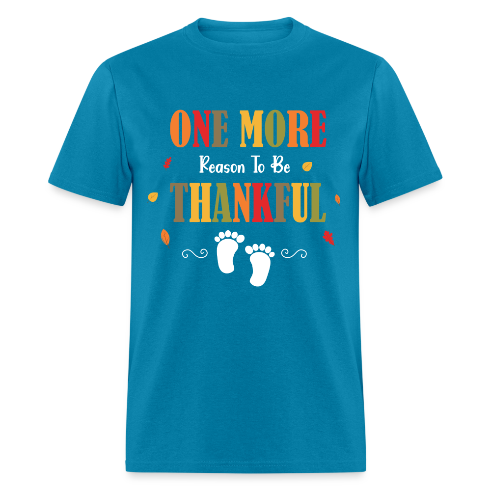 One More Reason to Be Thankful T-Shirt (Pregnancy Announcement) - turquoise