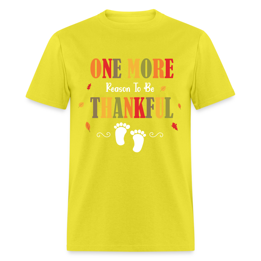 One More Reason to Be Thankful T-Shirt (Pregnancy Announcement) - yellow