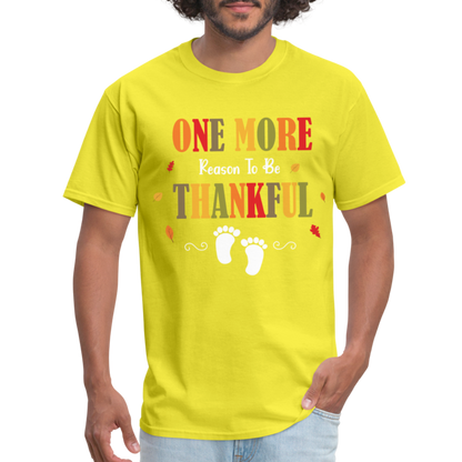 One More Reason to Be Thankful T-Shirt (Pregnancy Announcement) - yellow