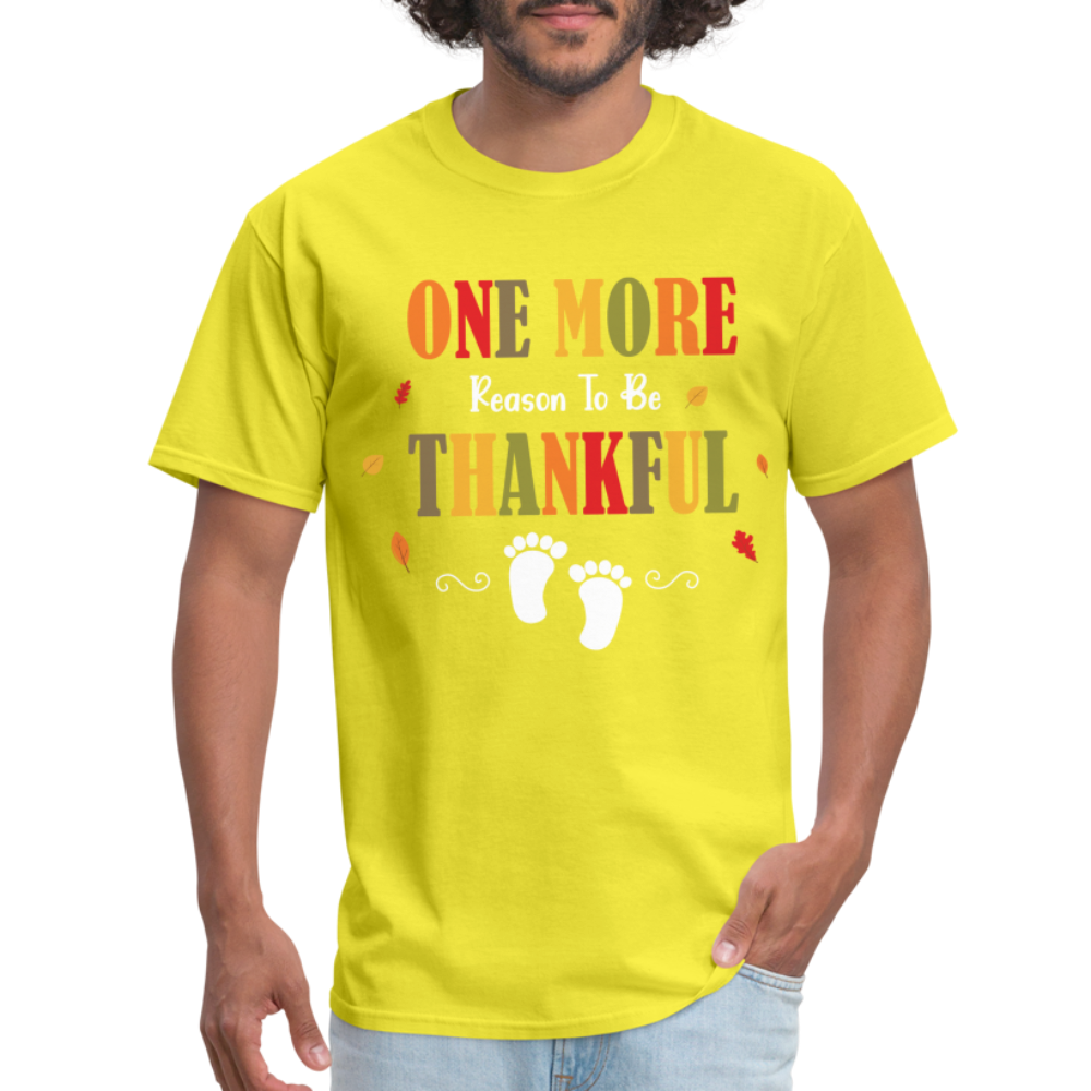 One More Reason to Be Thankful T-Shirt (Pregnancy Announcement) - yellow