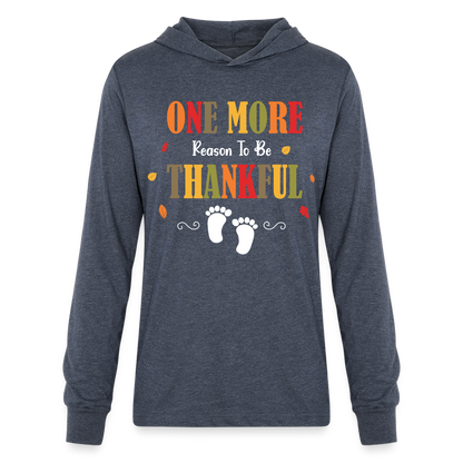 One More Reason to Be Thankful (Pregnancy Announcement) Hoodie Shirt - heather navy