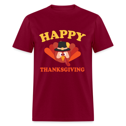 Happy Thanksgiving T-Shirt - burgundy