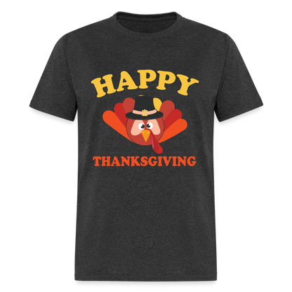 Happy Thanksgiving T-Shirt - heather black