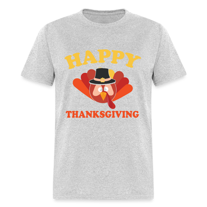 Happy Thanksgiving T-Shirt - heather gray