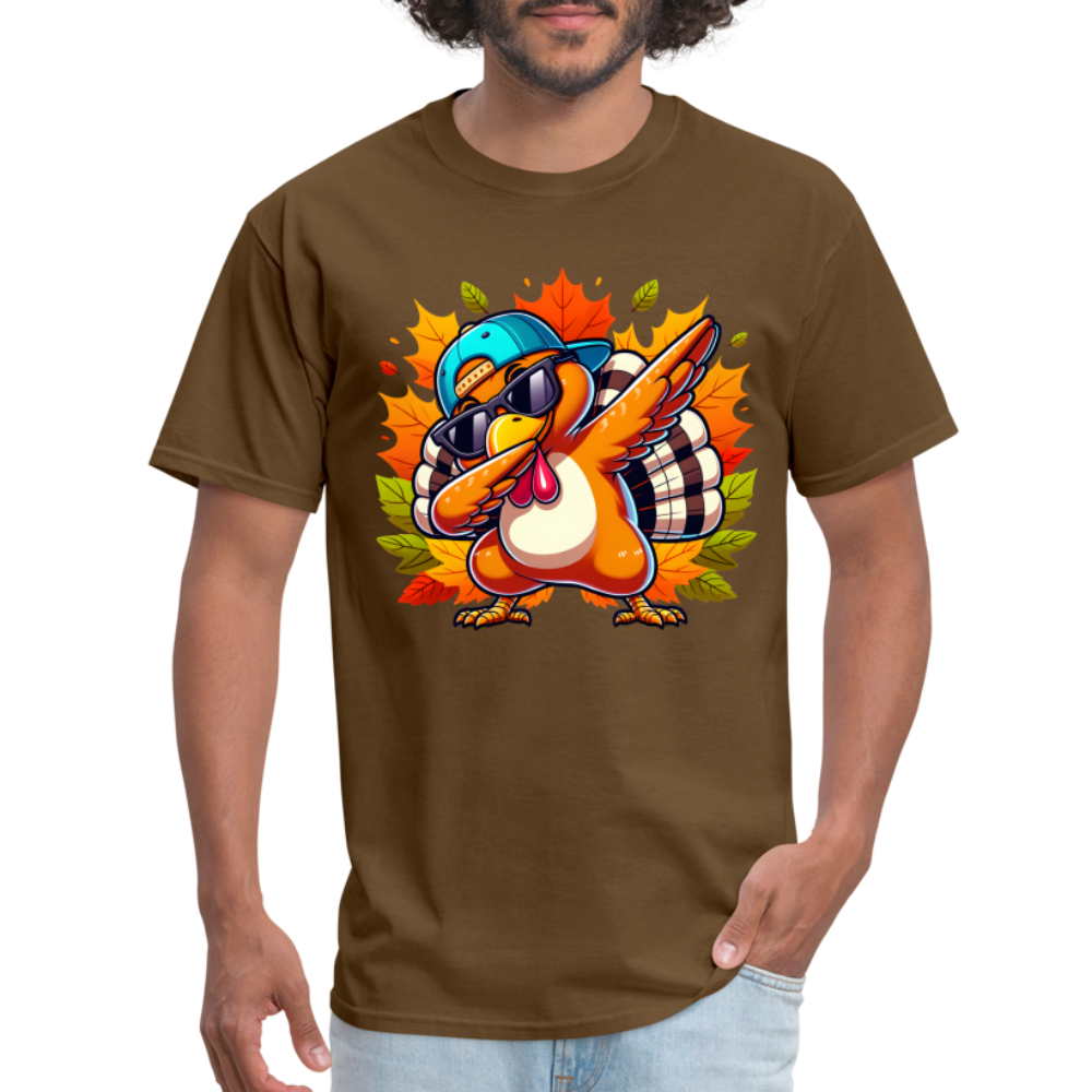 Dabbing Thanksgiving Turkey T-Shirt - brown