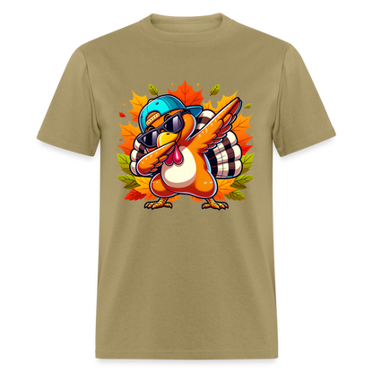 Dabbing Thanksgiving Turkey T-Shirt - khaki