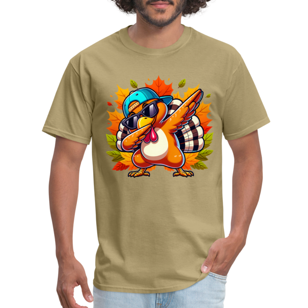 Dabbing Thanksgiving Turkey T-Shirt - khaki