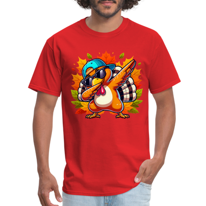 Dabbing Thanksgiving Turkey T-Shirt - red