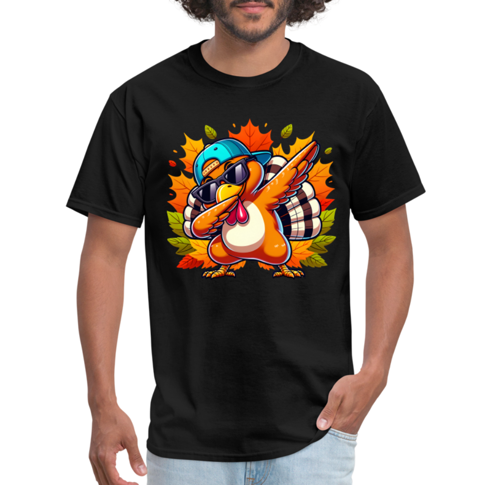 Dabbing Thanksgiving Turkey T-Shirt - black