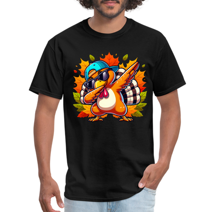 Dabbing Thanksgiving Turkey T-Shirt - black