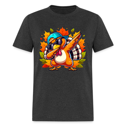 Dabbing Thanksgiving Turkey T-Shirt - heather black