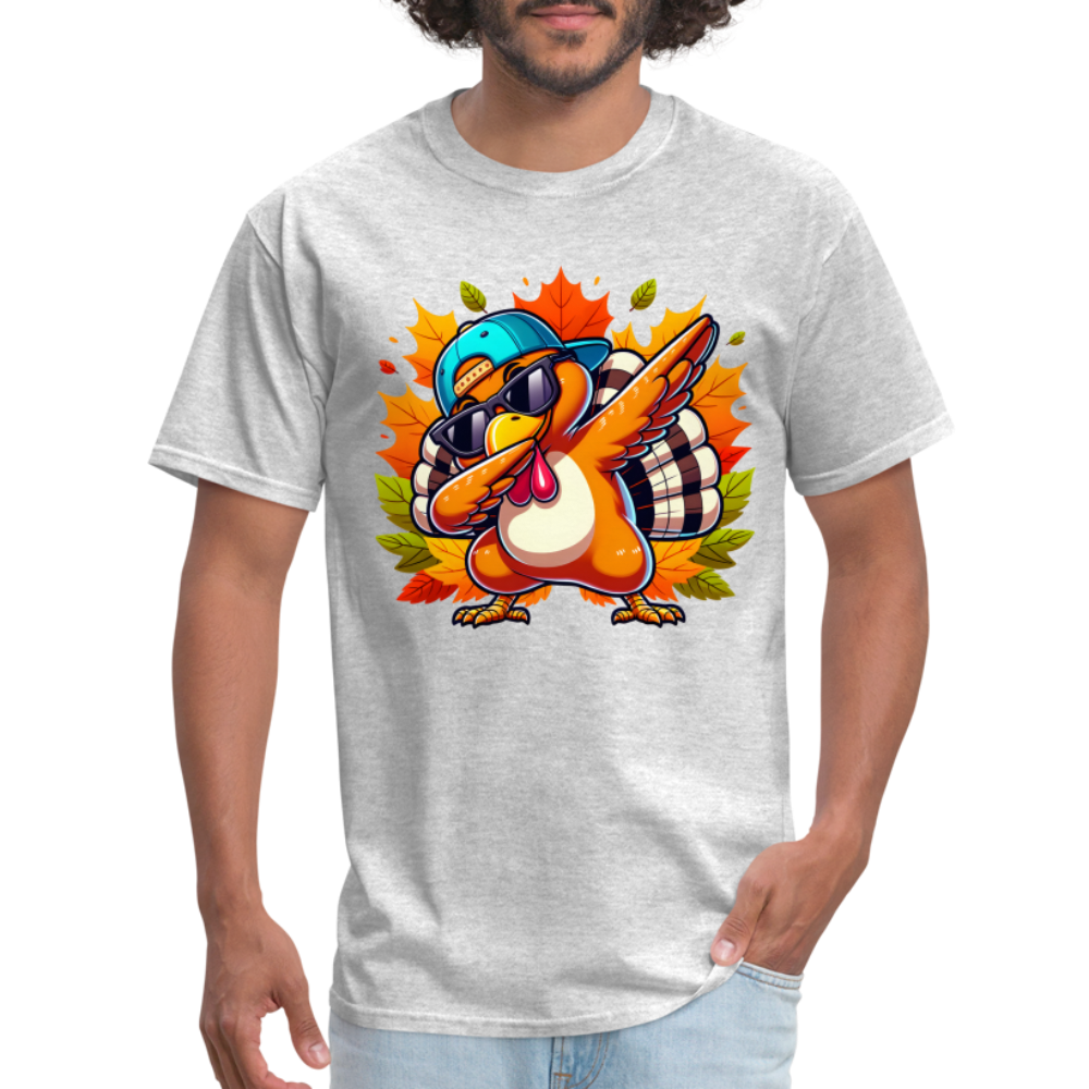 Dabbing Thanksgiving Turkey T-Shirt - heather gray