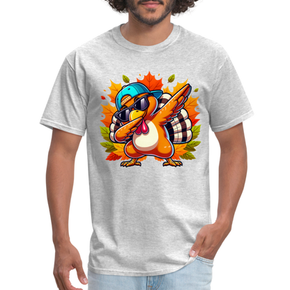 Dabbing Thanksgiving Turkey T-Shirt - heather gray