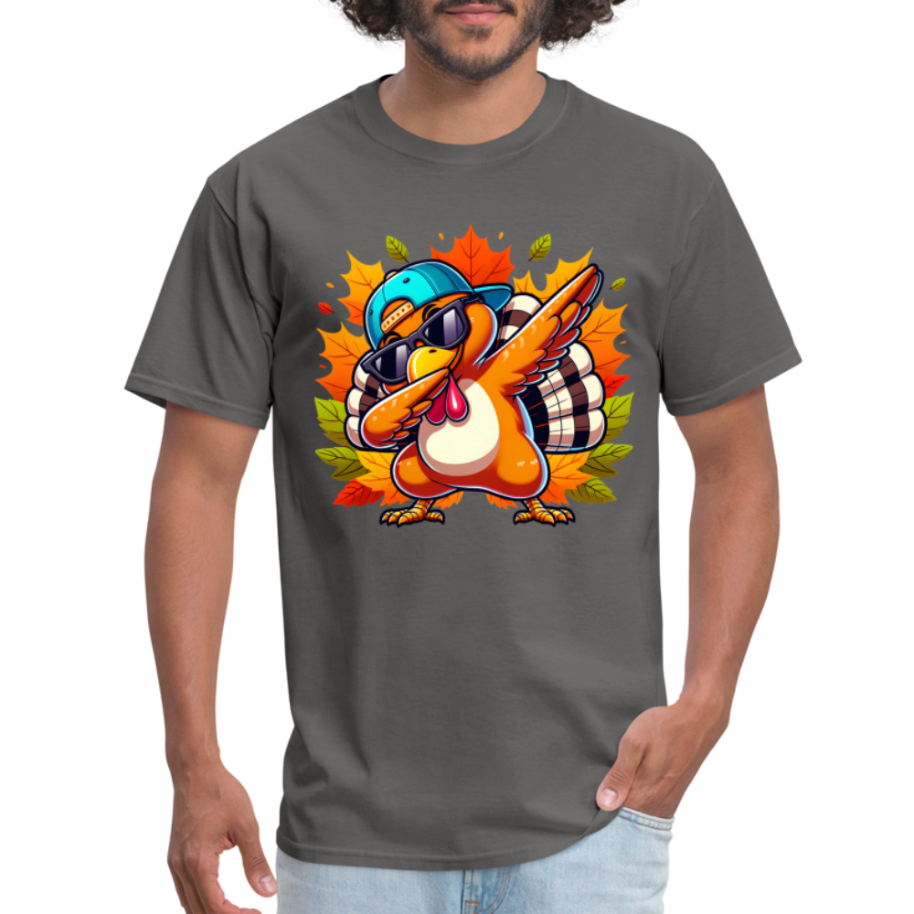 Dabbing Thanksgiving Turkey T-Shirt - charcoal