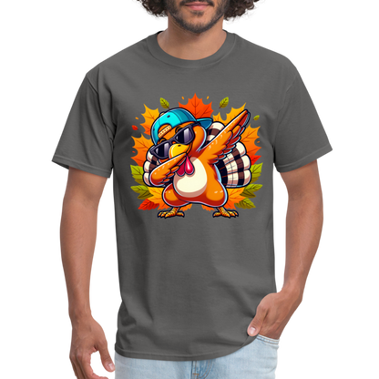 Dabbing Thanksgiving Turkey T-Shirt - charcoal