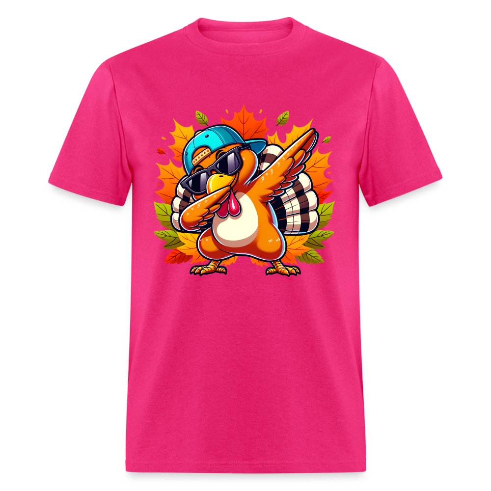 Dabbing Thanksgiving Turkey T-Shirt - fuchsia