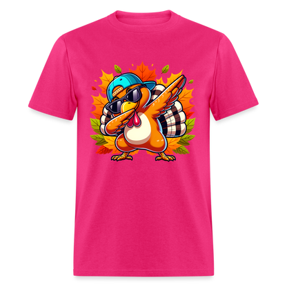 Dabbing Thanksgiving Turkey T-Shirt - fuchsia