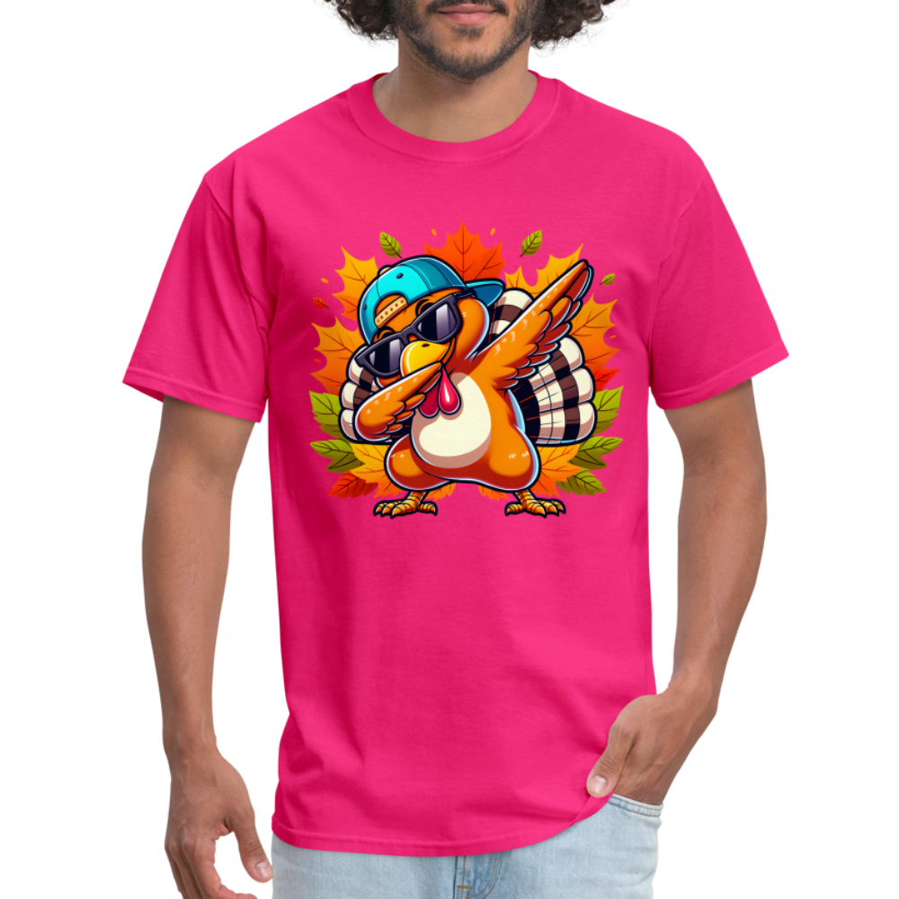 Dabbing Thanksgiving Turkey T-Shirt - fuchsia