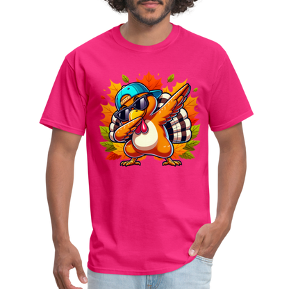 Dabbing Thanksgiving Turkey T-Shirt - fuchsia