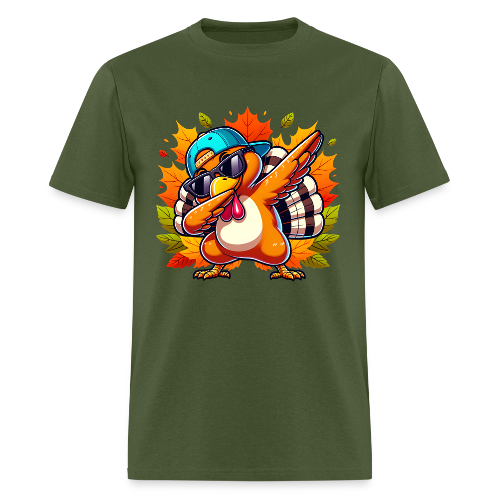 Dabbing Thanksgiving Turkey T-Shirt - military green