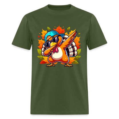 Dabbing Thanksgiving Turkey T-Shirt - military green