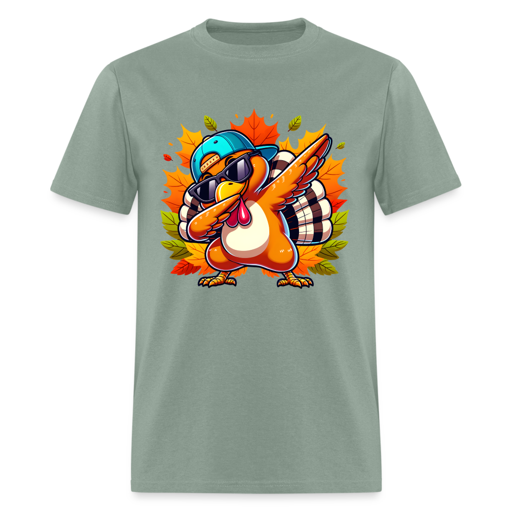 Dabbing Thanksgiving Turkey T-Shirt - sage