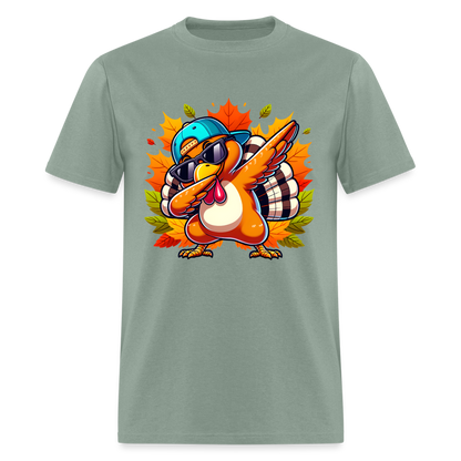 Dabbing Thanksgiving Turkey T-Shirt - sage