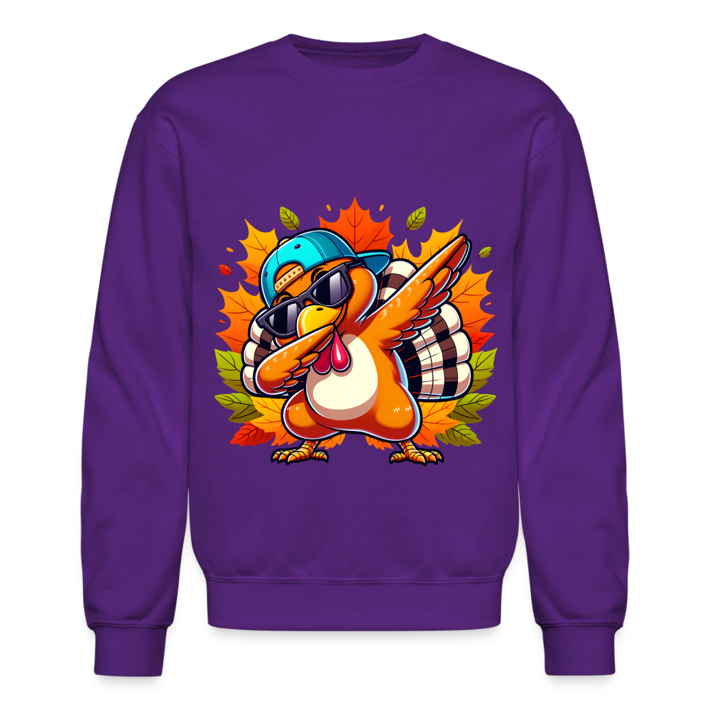 Dabbing Thanksgiving Turkey Sweatshirt - purple