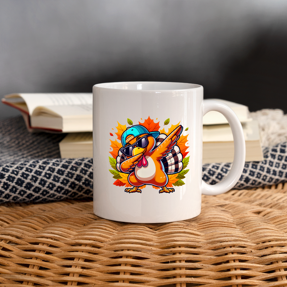 Dabbing Thanksgiving Turkey Mug - white
