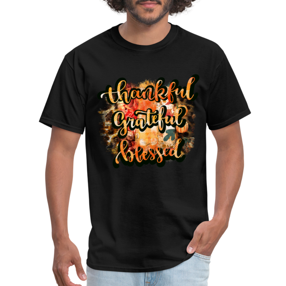 Thankful Grateful Blessed T-Shirt - black