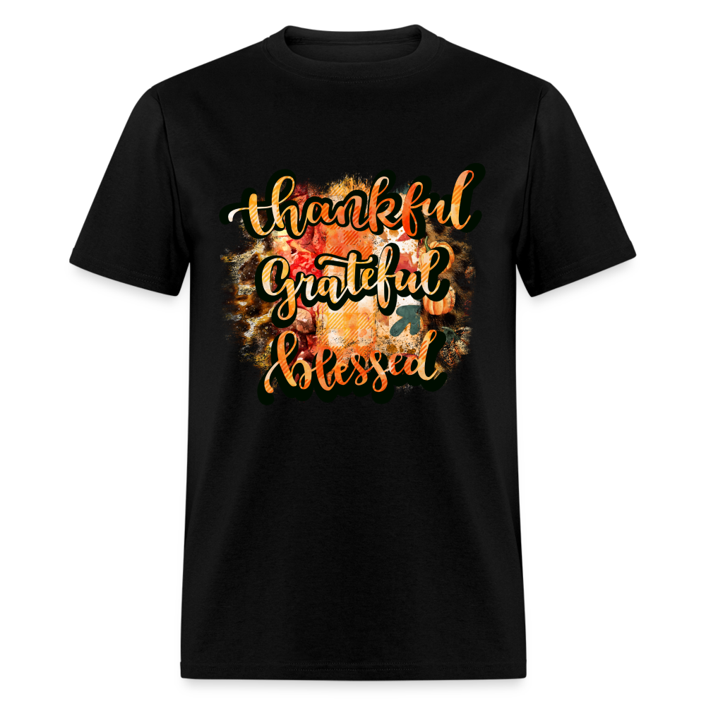 Thankful Grateful Blessed T-Shirt - black