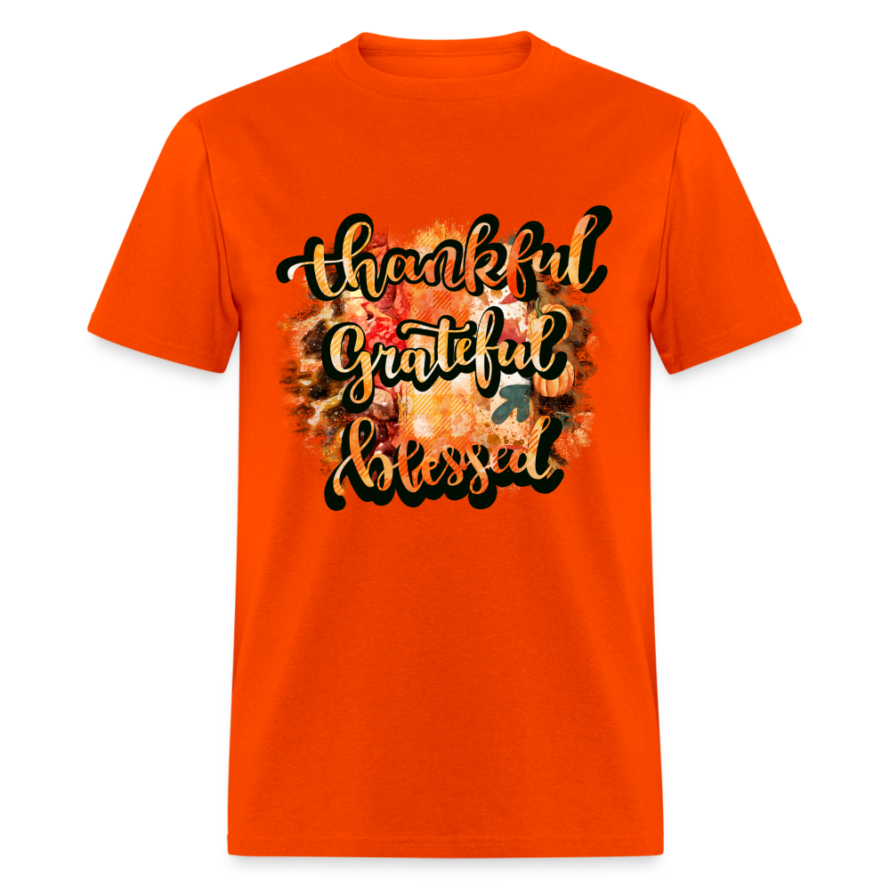 Thankful Grateful Blessed T-Shirt - orange