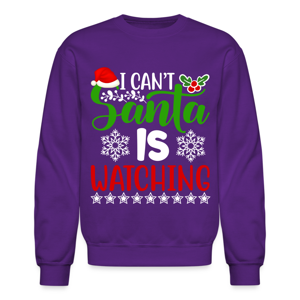 I Can't Santa Is Watching Hoodie Sweatshirt - purple