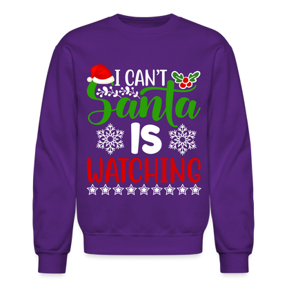 I Can't Santa Is Watching Hoodie Sweatshirt - purple