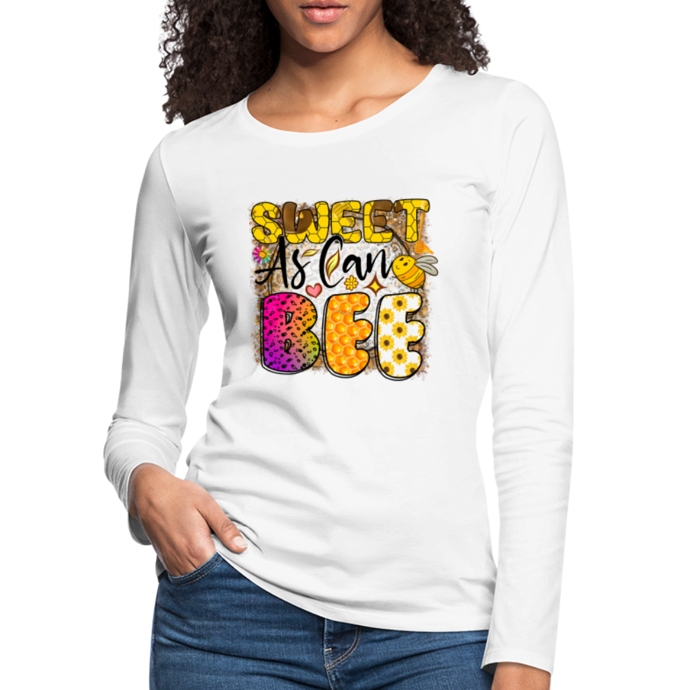 Sweet As Can BEE Women's Premium Long Sleeve T-Shirt - white