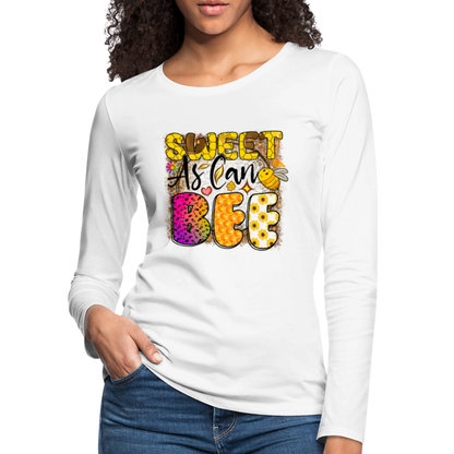 Sweet As Can BEE Women's Premium Long Sleeve T-Shirt - white